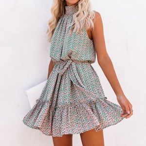 VICI Keaton Printed Halter Dress
